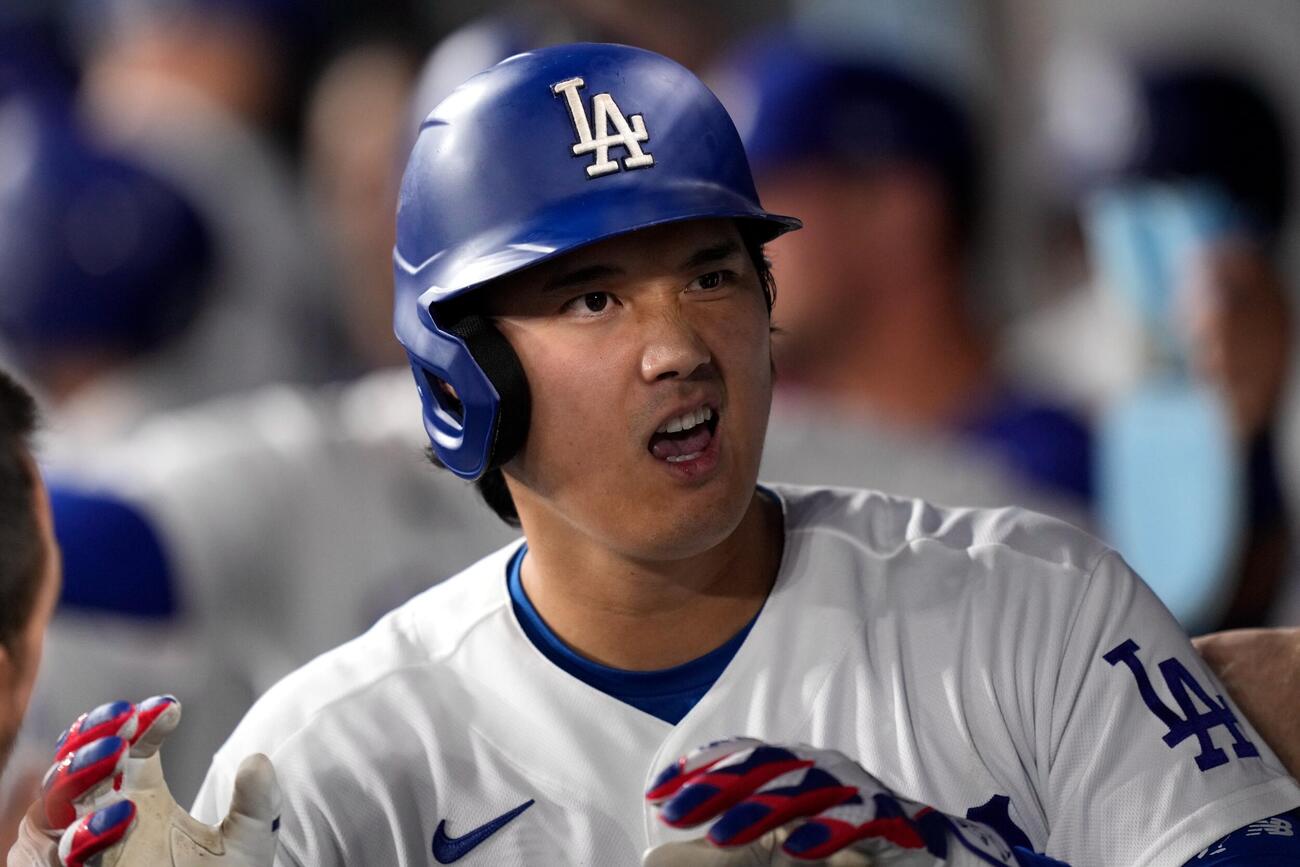 27号2ランを放ち、勇ましい表情を見せる大谷翔平（AP）