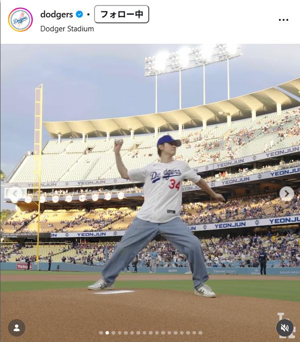 ドジャースの公式インスタグラムから