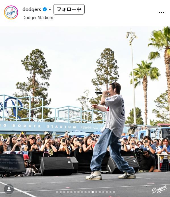 ドジャースの公式インスタグラムから