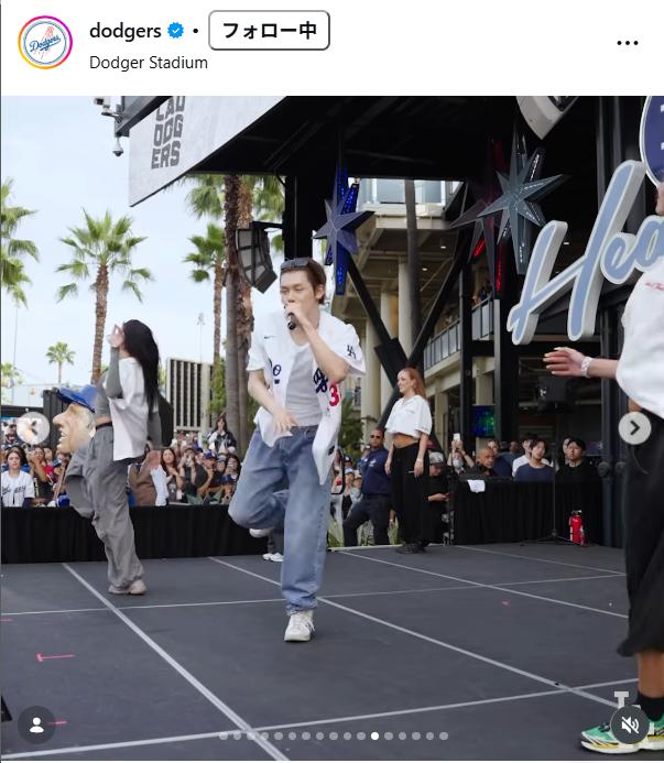 ドジャースの公式インスタグラムから