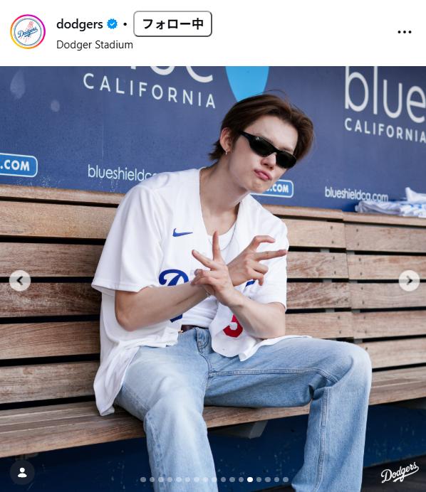 ドジャースの公式インスタグラムから