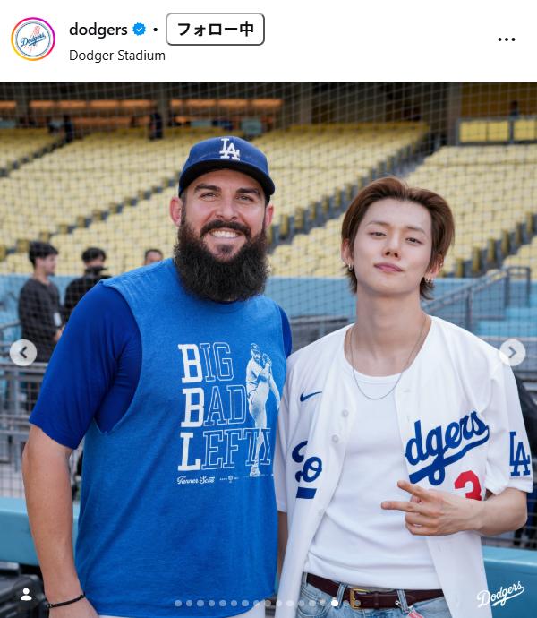 ドジャースの公式インスタグラムから