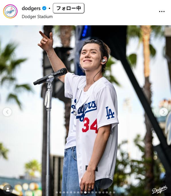 ドジャースの公式インスタグラムから