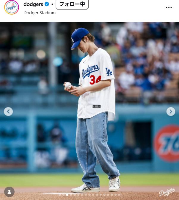 ドジャースの公式インスタグラムから