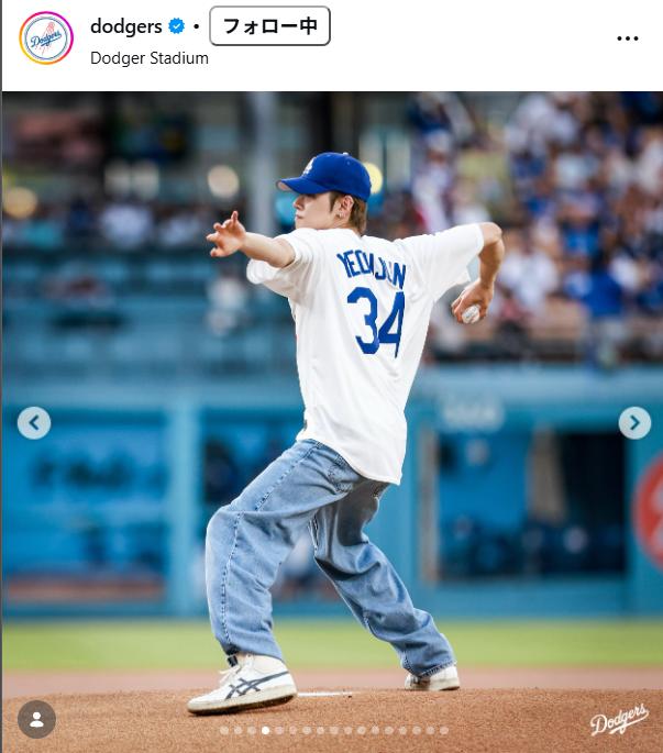 ドジャースの公式インスタグラムから