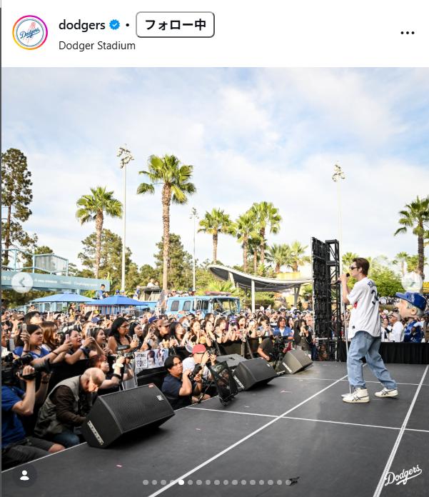 ドジャースの公式インスタグラムから
