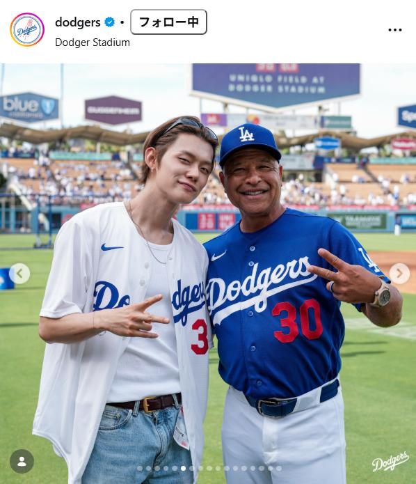 ドジャースの公式インスタグラムから