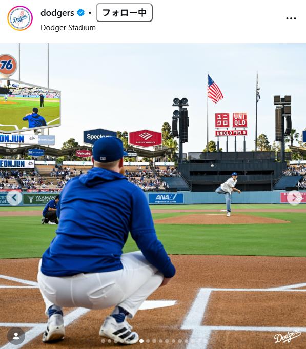 ドジャースの公式インスタグラムから