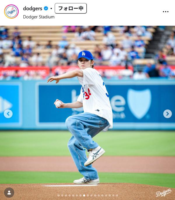 ドジャースの公式インスタグラムから