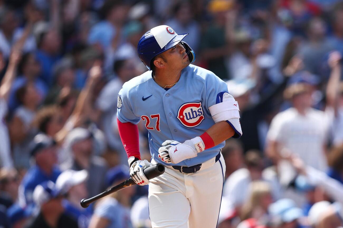 カージナルス戦6回、21号3ランを放つカブス鈴木誠也（AP）