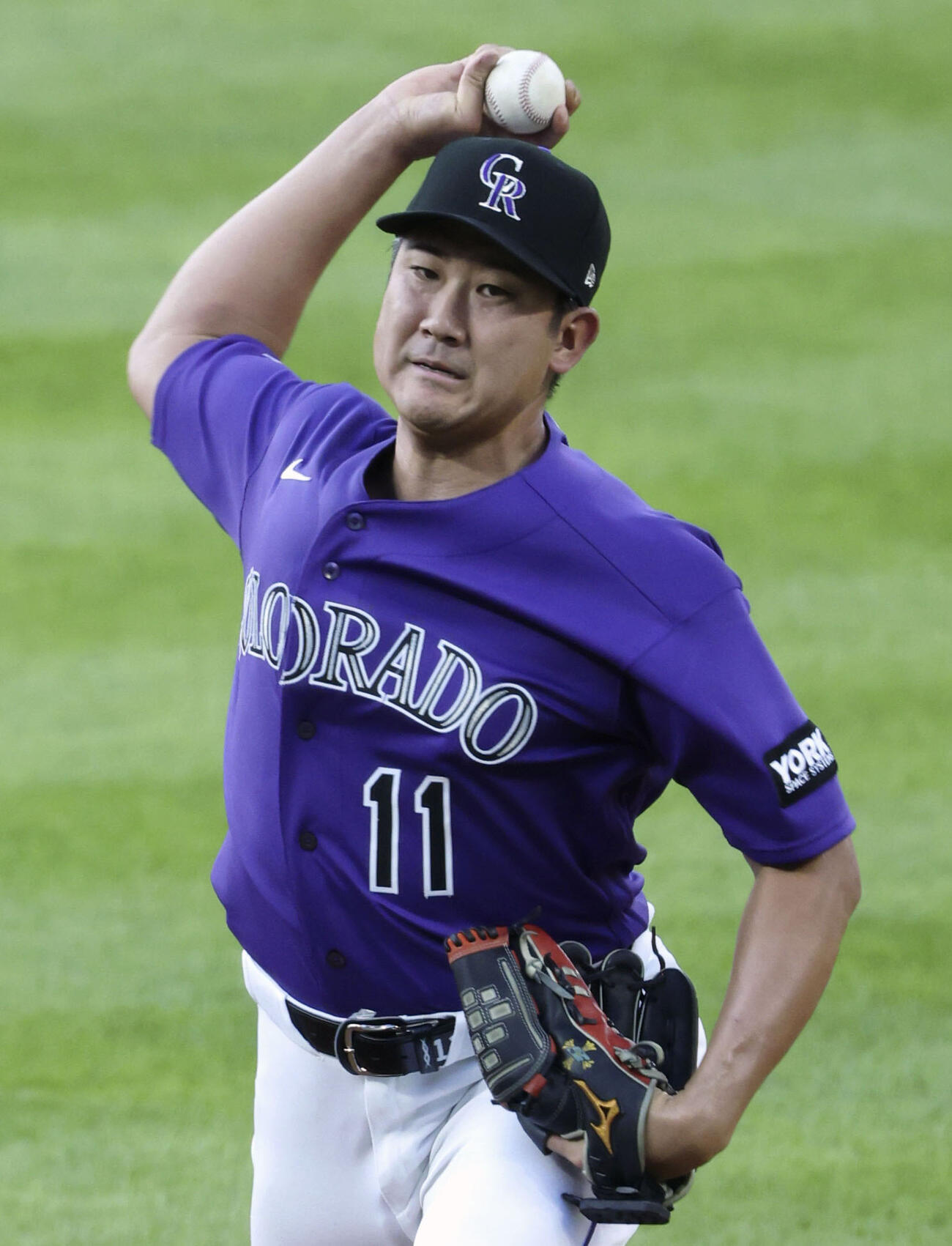 ドジャース戦に先発したロッキーズ・菅野＝デンバー（共同）