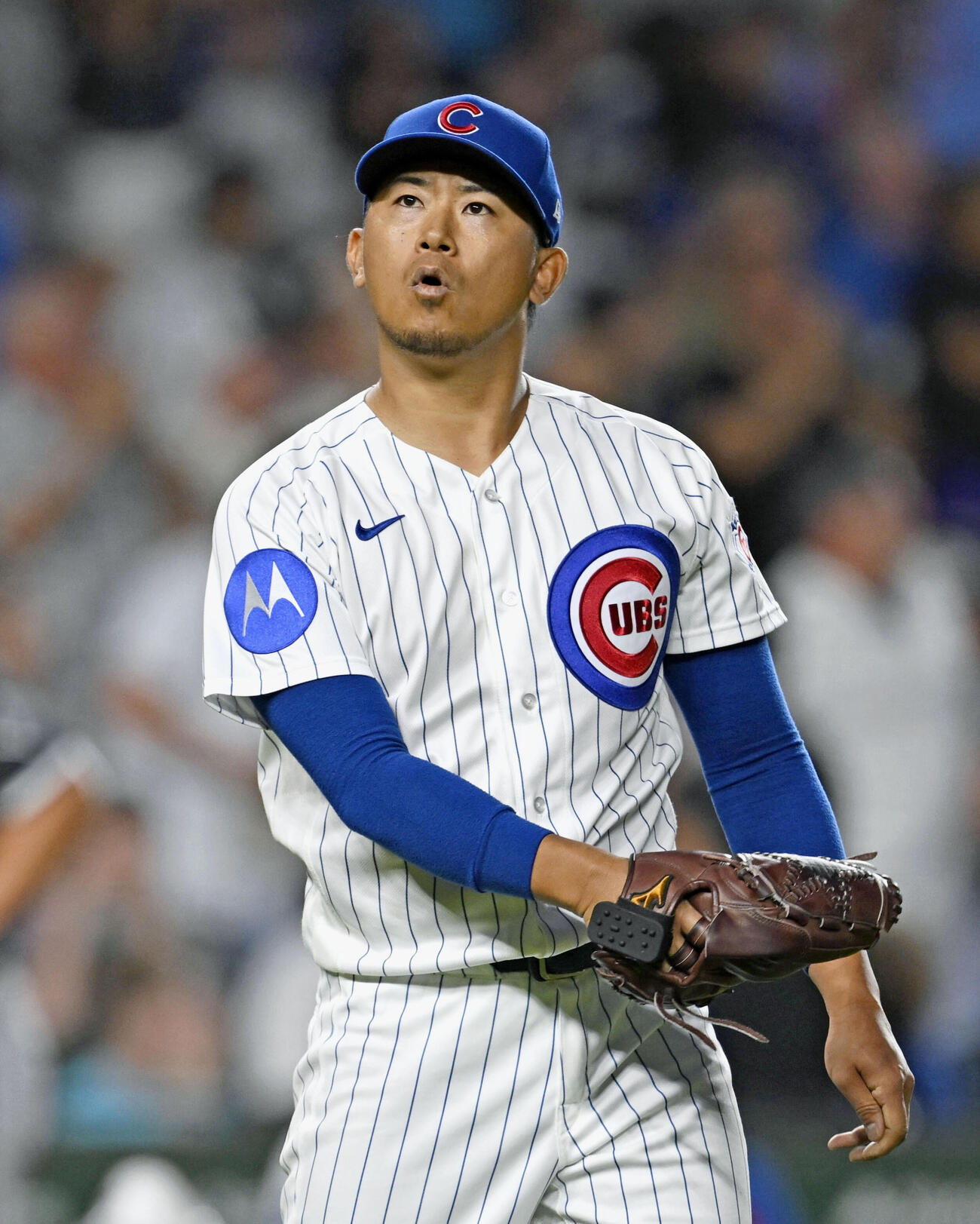 ホワイトソックス戦の4回、3ランを浴びたカブス今永（共同）