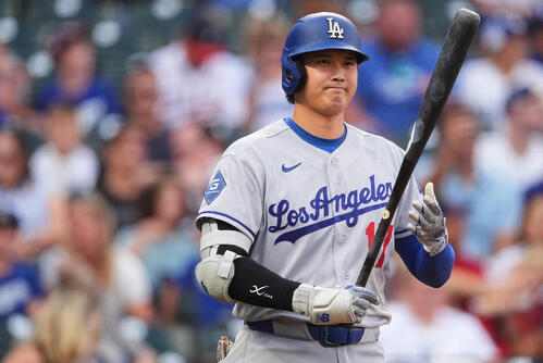 1回、打席に入るドジャース大谷翔平(AP)