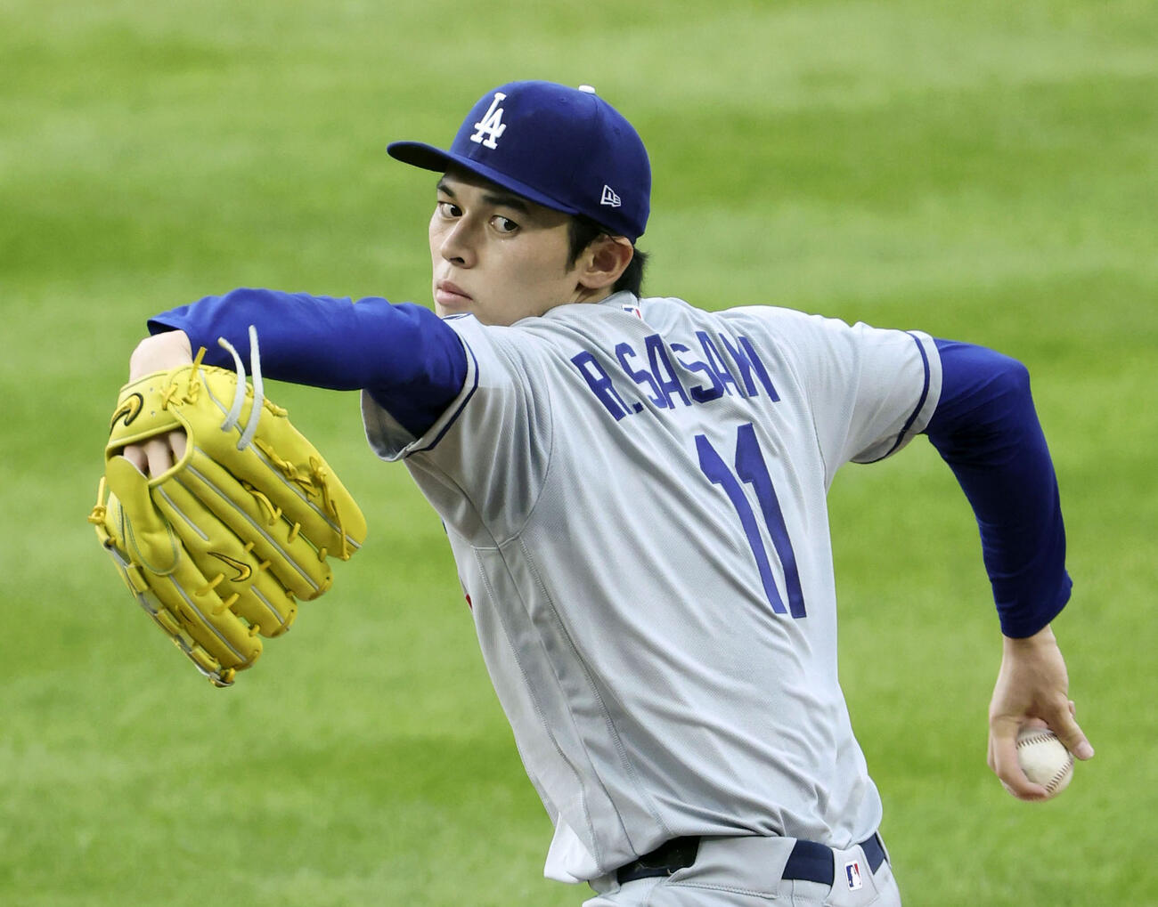 ロッキーズ戦に先発したドジャース・佐々木朗＝デンバー（共同）