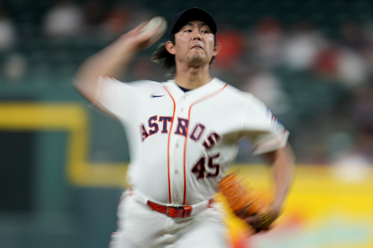 エンゼルス戦に登板したアストロズ今井達也（AP）