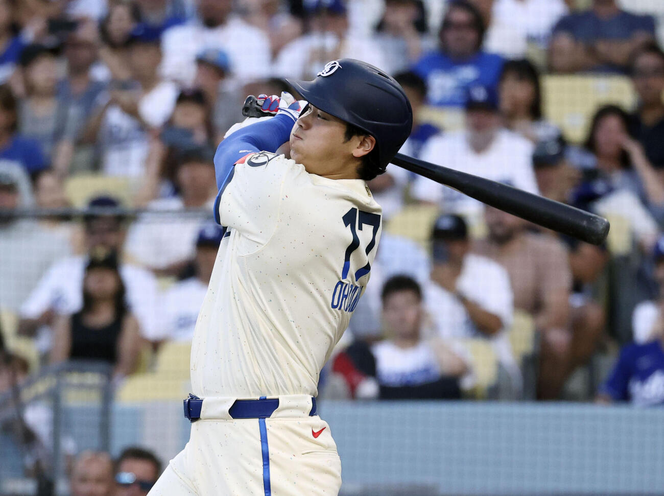 パイレーツ戦の8回、一ゴロに倒れるドジャース・大谷＝ロサンゼルス（共同）
