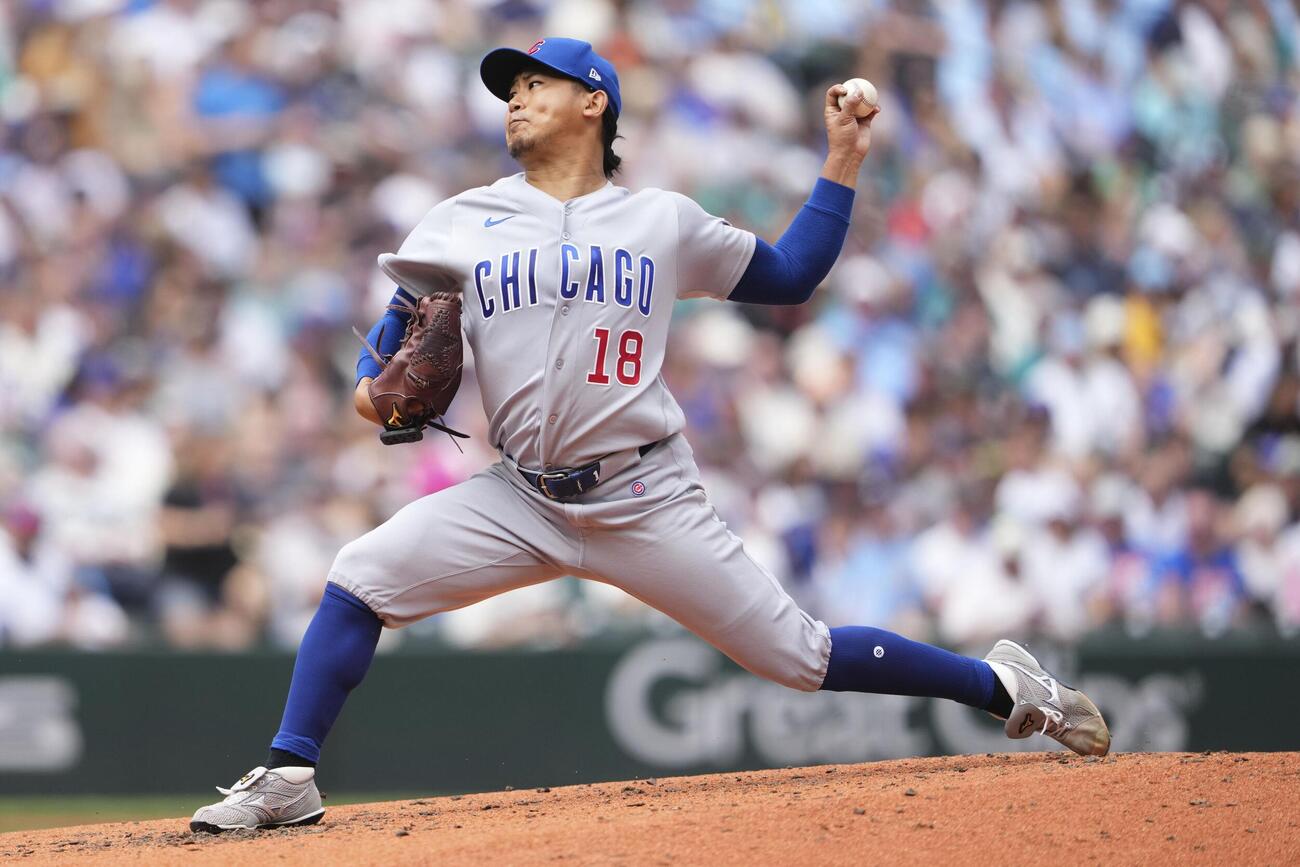 マリナーズ戦に先発したカブス今永。2回0／3を投げ5安打2失点で勝敗は付かなかった（AP＝共同）
