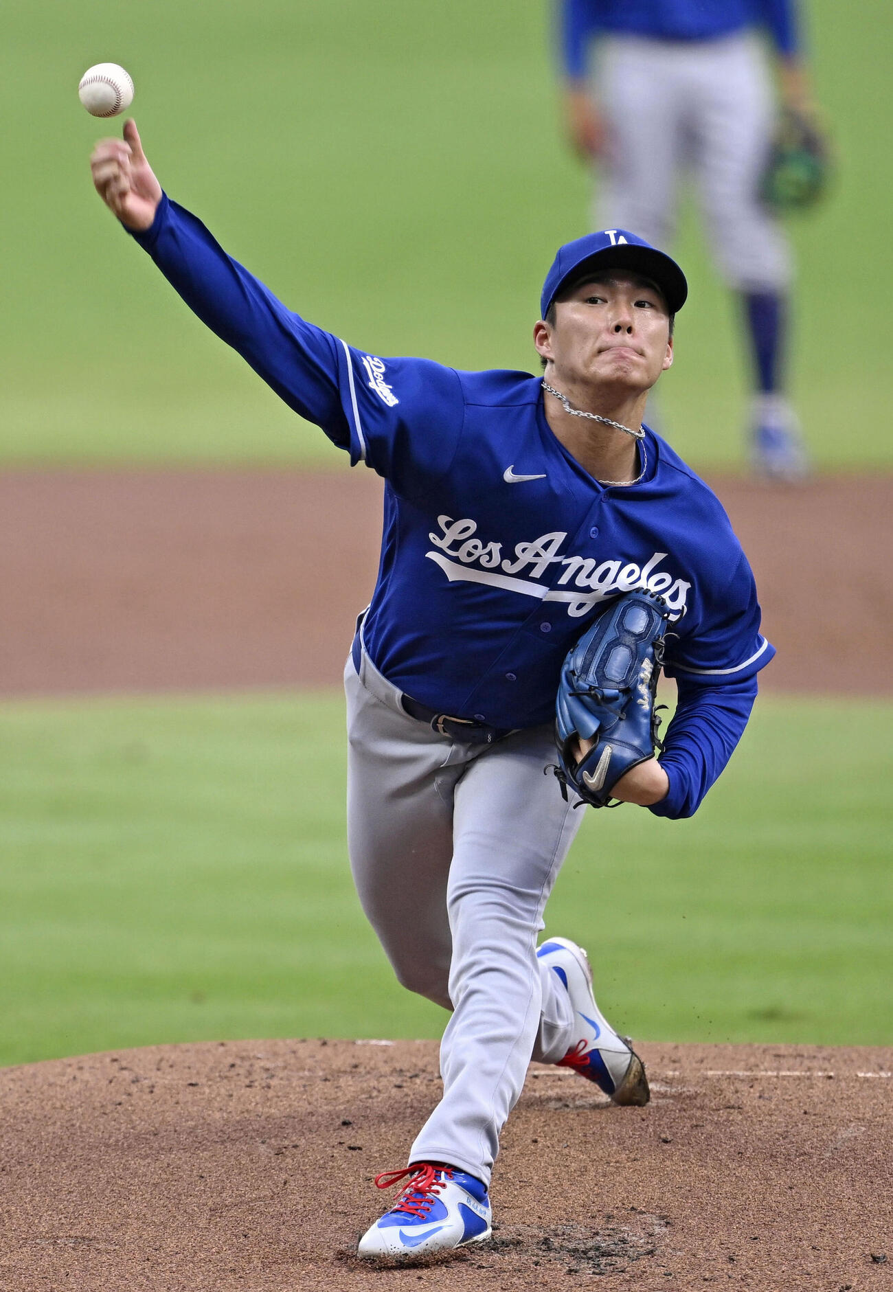ブレーブス戦に先発したドジャース山本（共同）