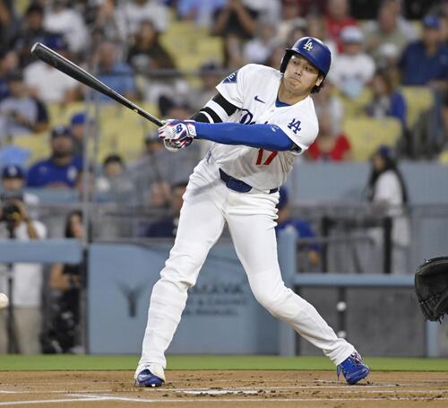 カージナルス戦の1回、一ゴロに倒れたドジャース大谷(共同)