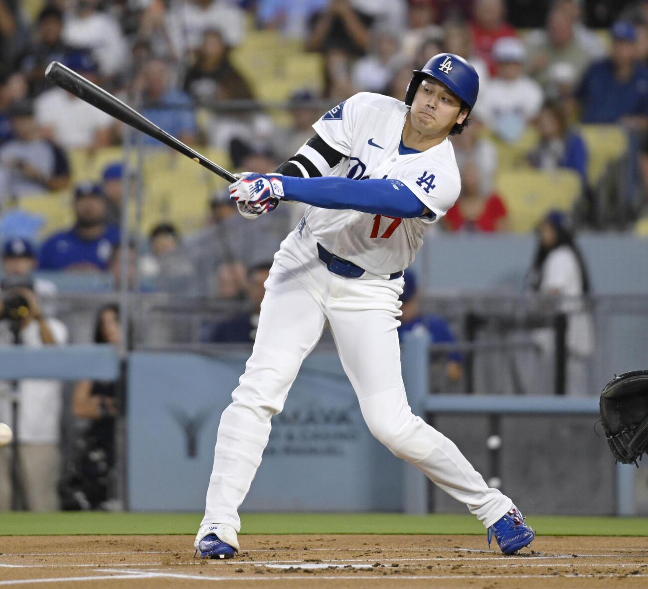 カージナルス戦の1回、一ゴロに倒れたドジャース大谷（共同）