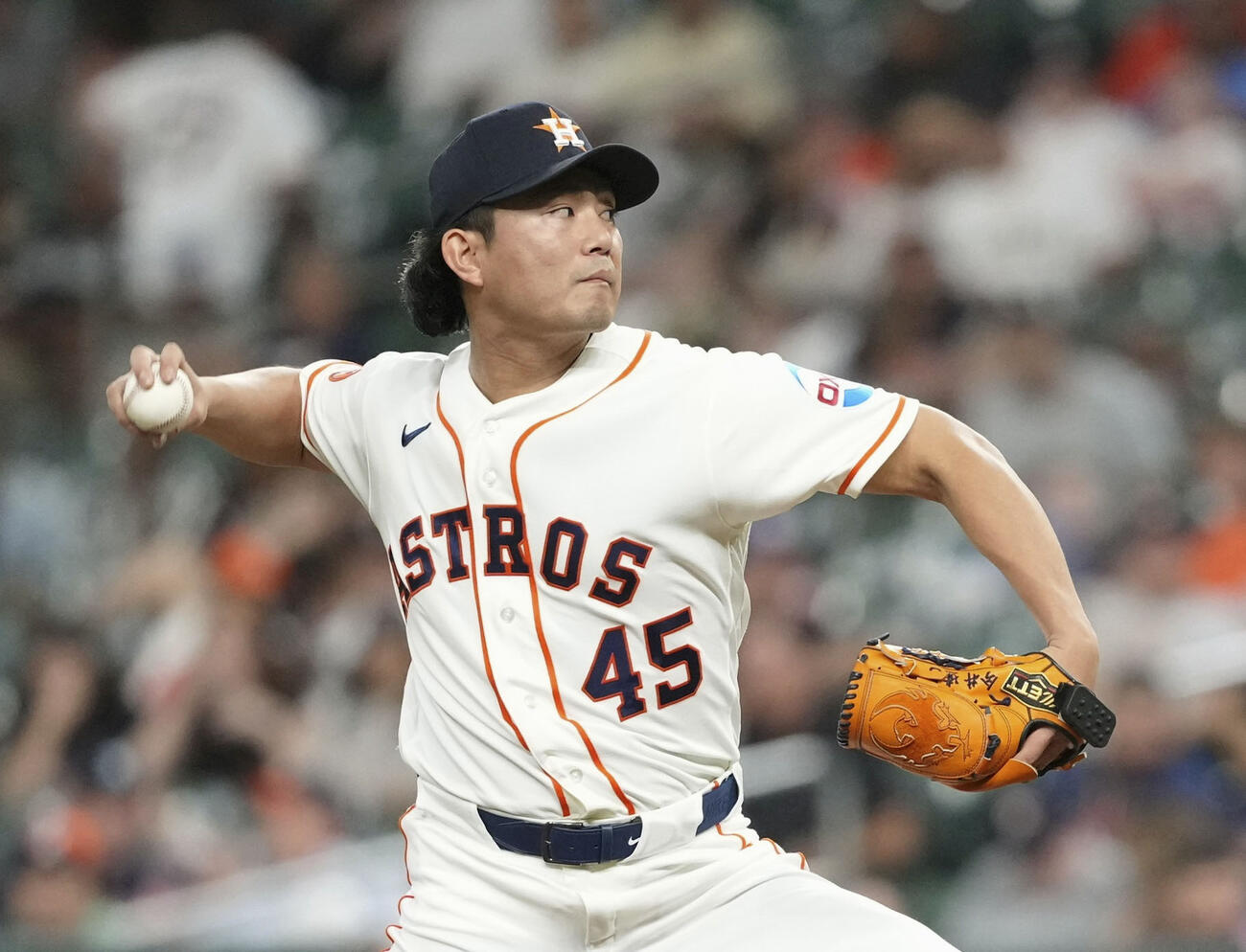 ホワイトソックス戦の7回、3番手で登板したアストロズ・今井＝ヒューストン（共同）