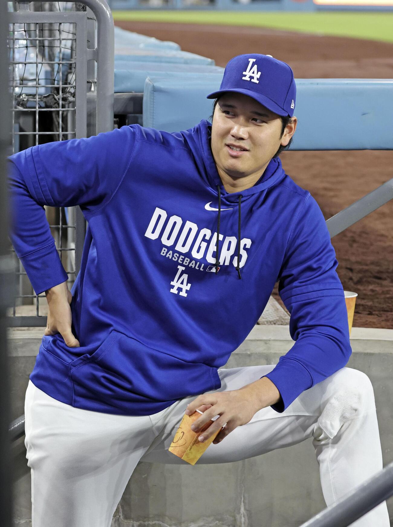 カージナルス戦で先発を外れたドジャース大谷＝ロサンゼルス（共同）