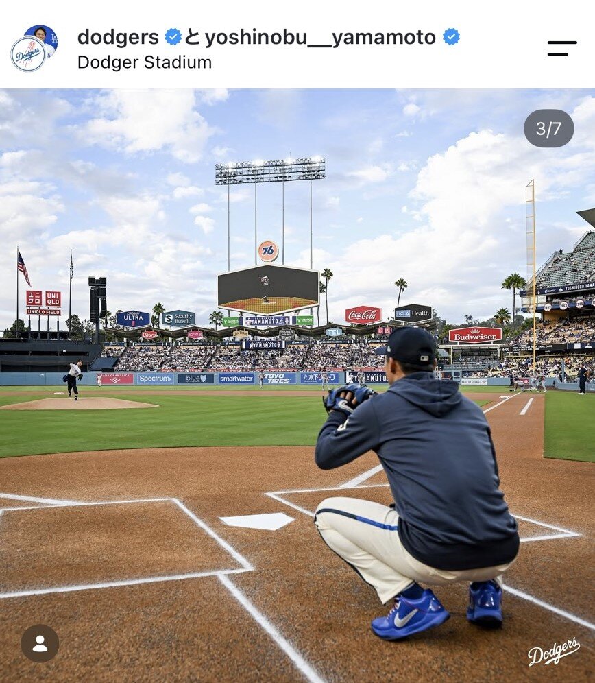 ドジャース公式のインスタグラムから