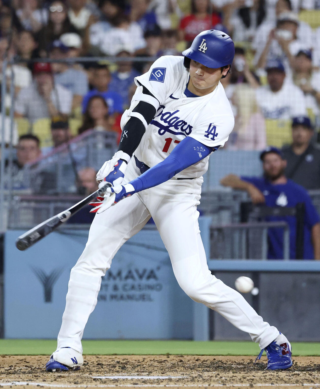 レッズ戦の5回、空振り三振に倒れたドジャース・大谷＝ロサンゼルス（共同）
