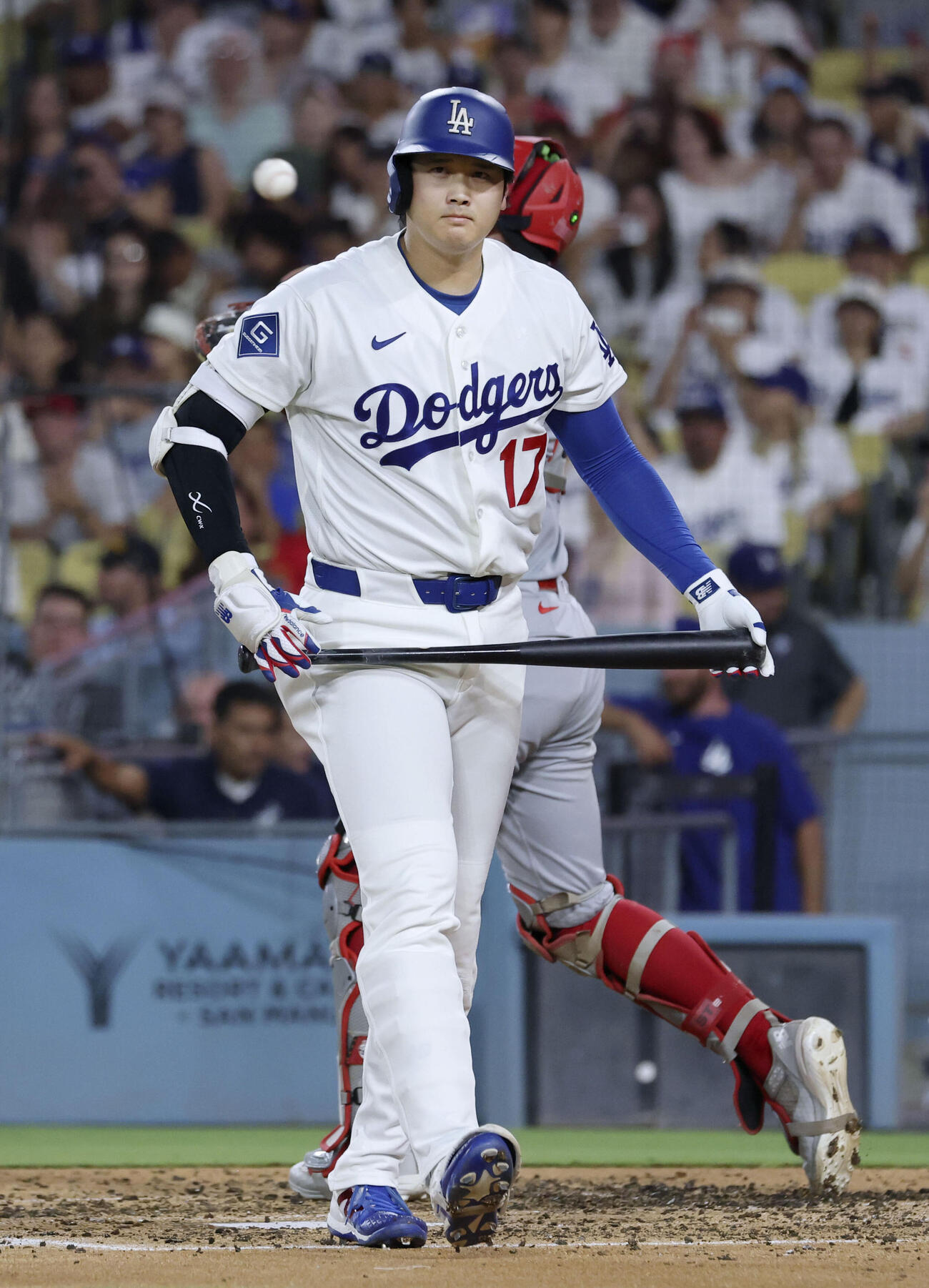 レッズ戦の5回、空振り三振に倒れたドジャース・大谷＝ロサンゼルス（共同）