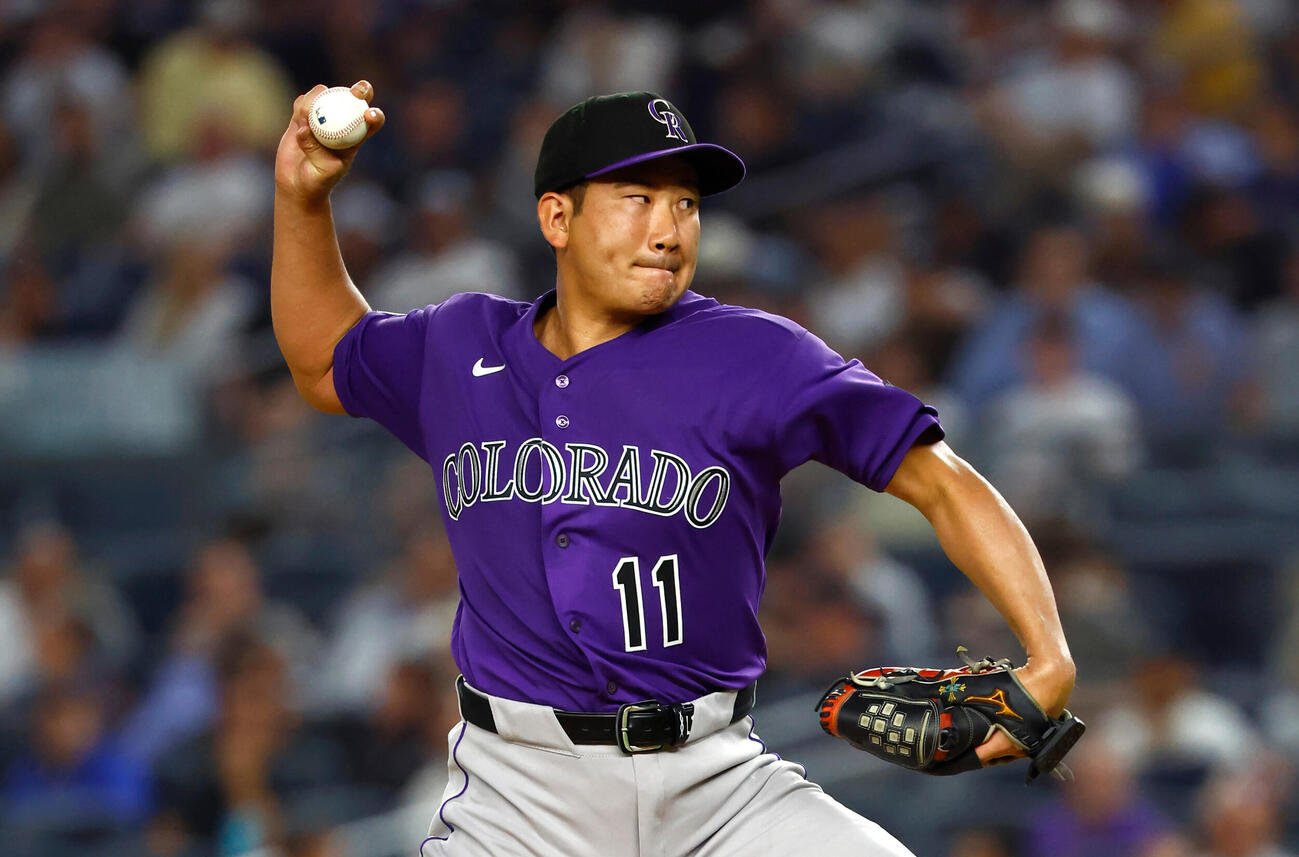 ヤンキース戦に先発したロッキーズ菅野（AP）