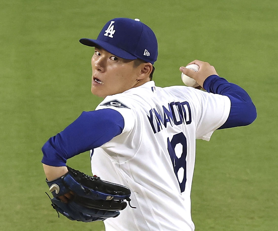 レッズ戦に先発したドジャース・山本＝ロサンゼルス（ゲッティ＝共同）