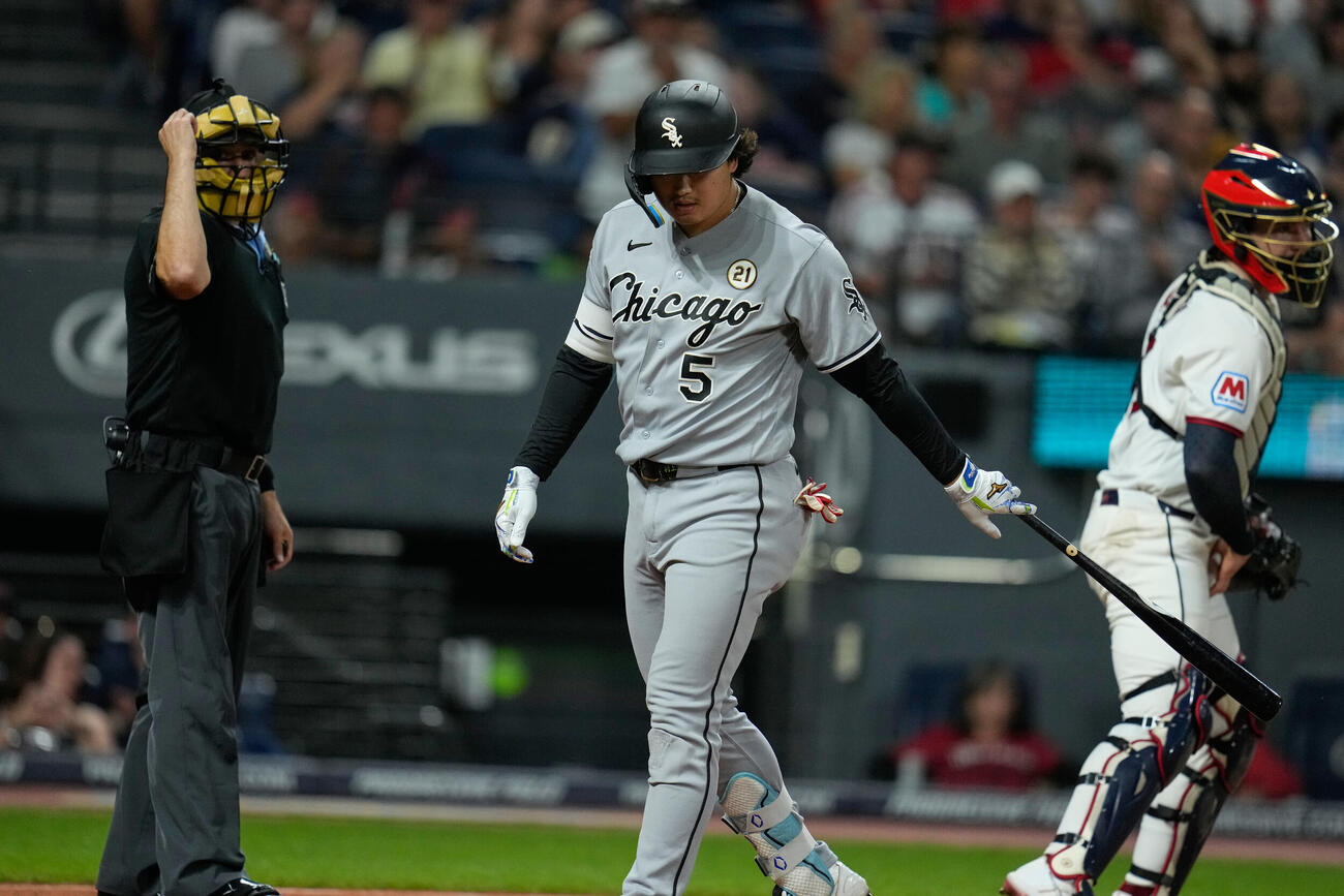 ガーディアンズ戦6回、三振に倒れたホワイトソックス村上宗隆（AP）