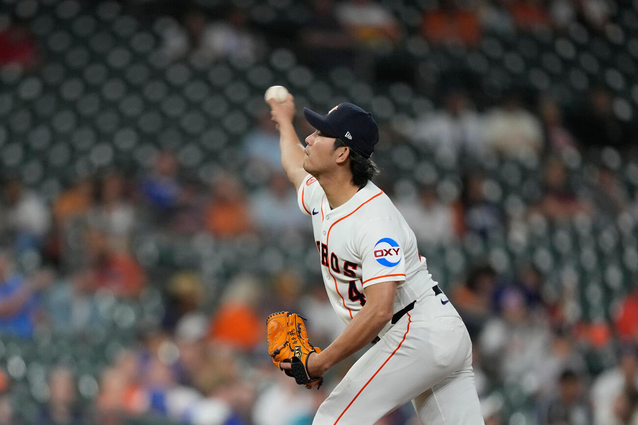 ロイヤルズ戦に登板したアストロズ今井達也（AP）