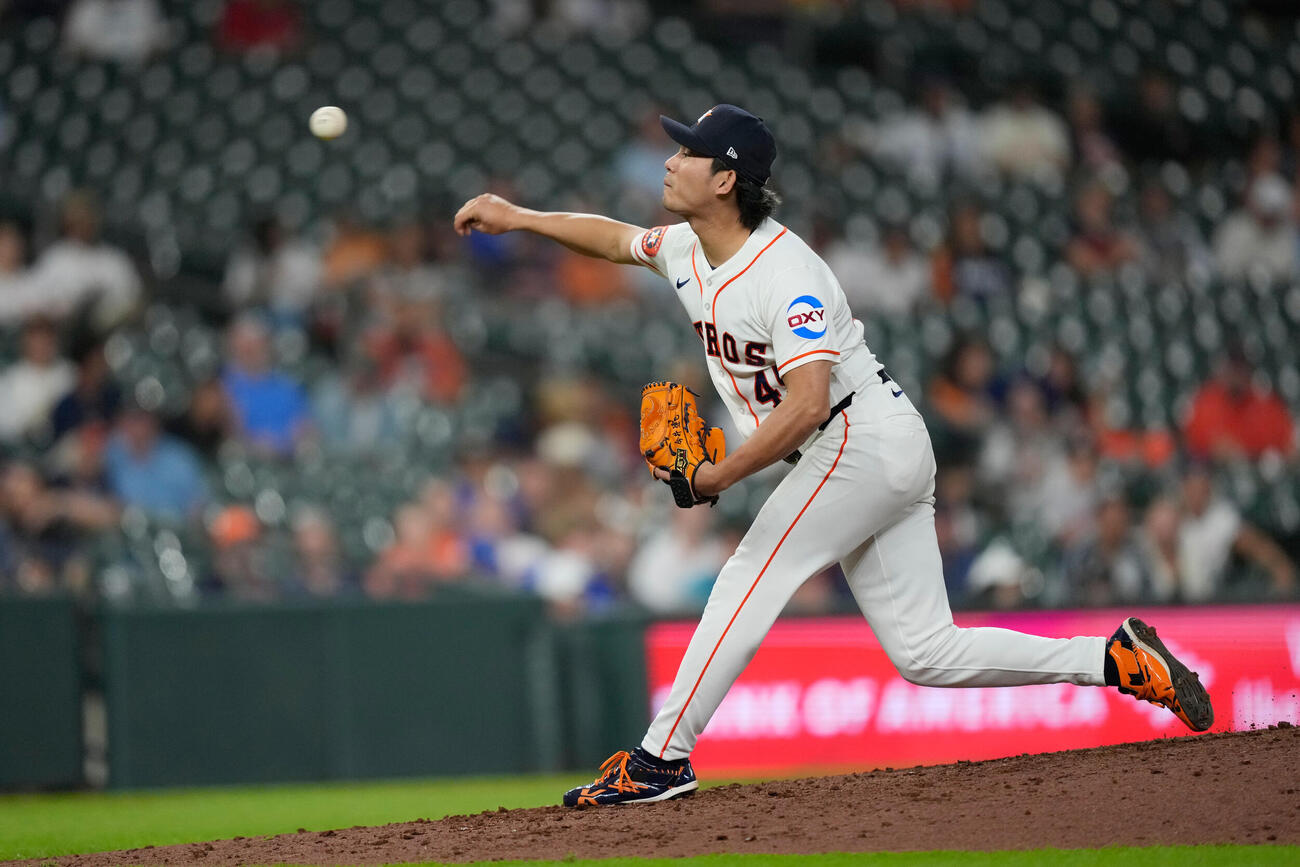 ロイヤルズ戦に登板したアストロズ今井達也（AP）