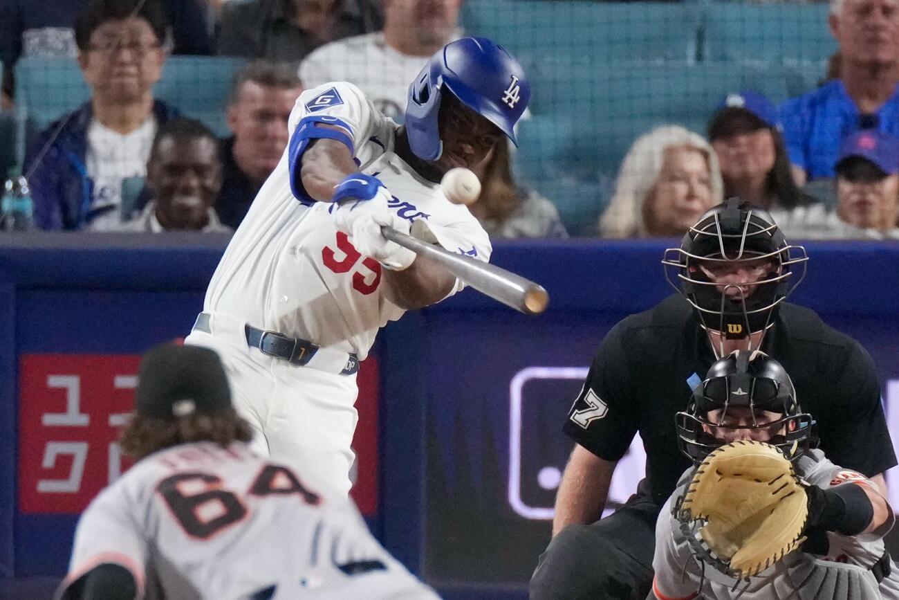決勝の適時二塁打を放ったドジャース期待の有望株デパウラ(AP)