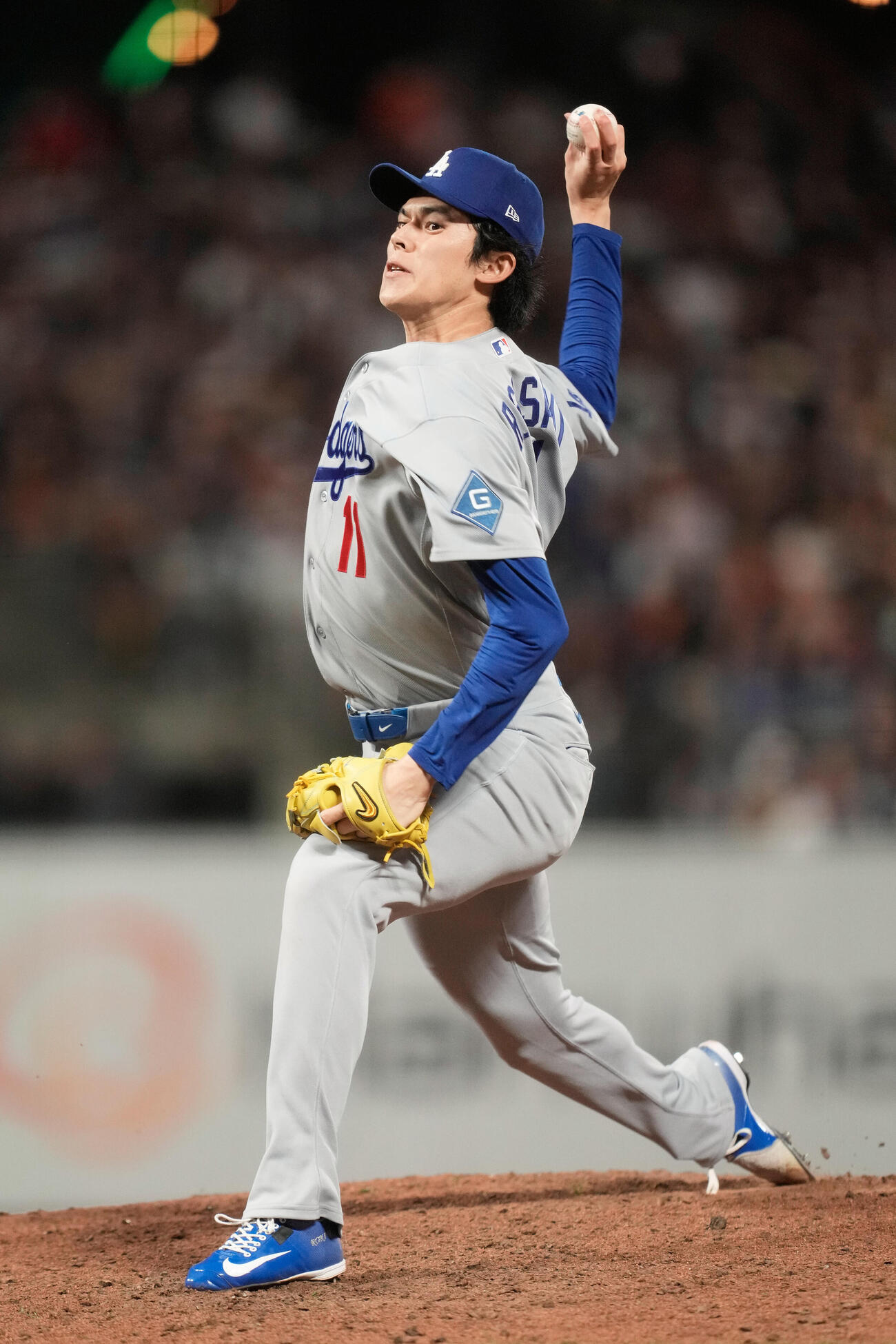 ジャイアンツ戦に登板したドジャース佐々木(AP)