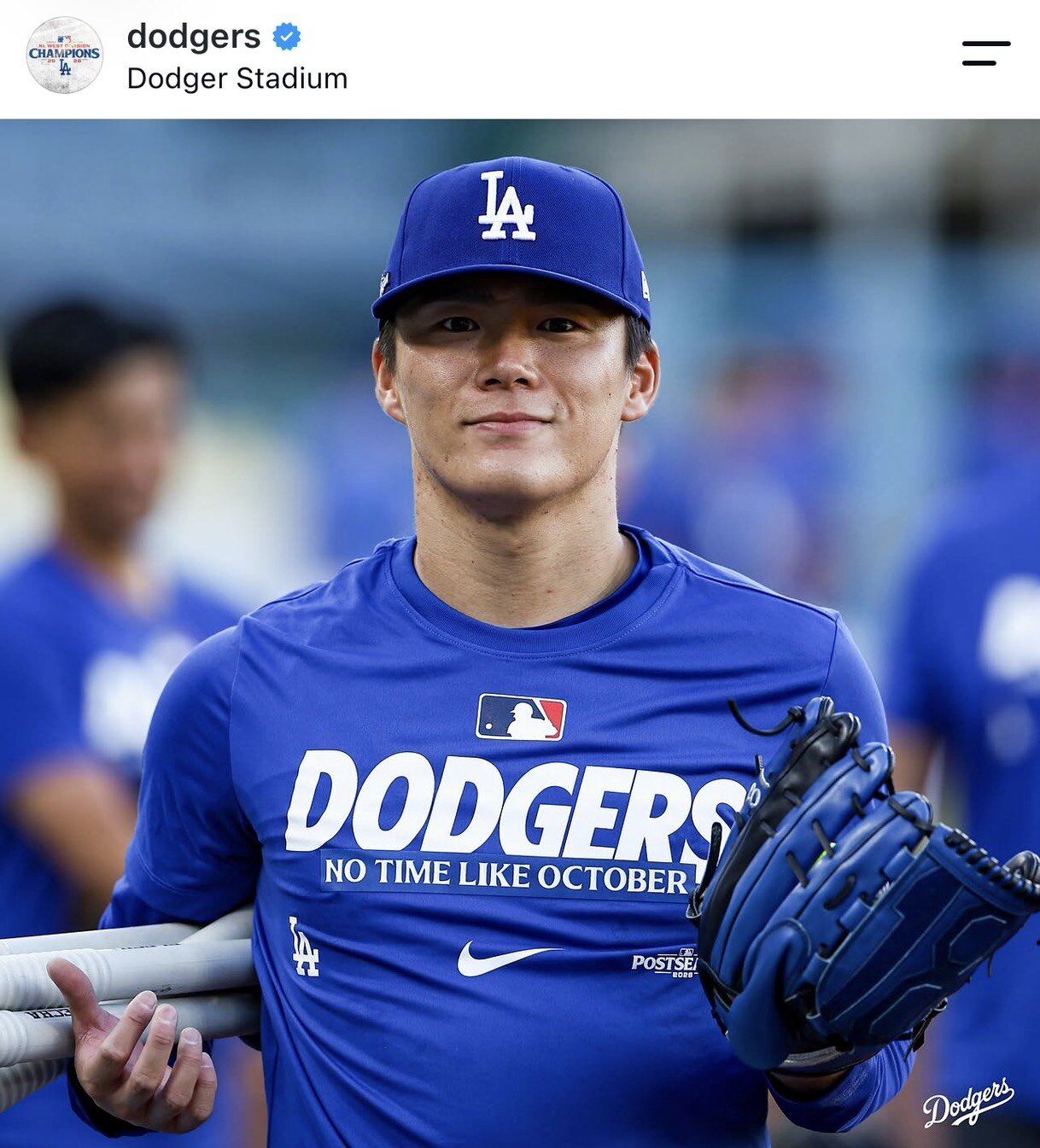 ドジャース公式インスタグラムが公開した山本由伸投手の練習風景