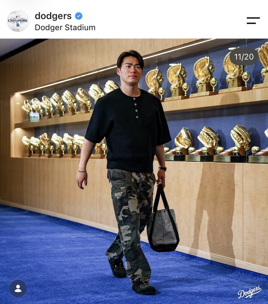 ドジャースの公式インスタグラムから