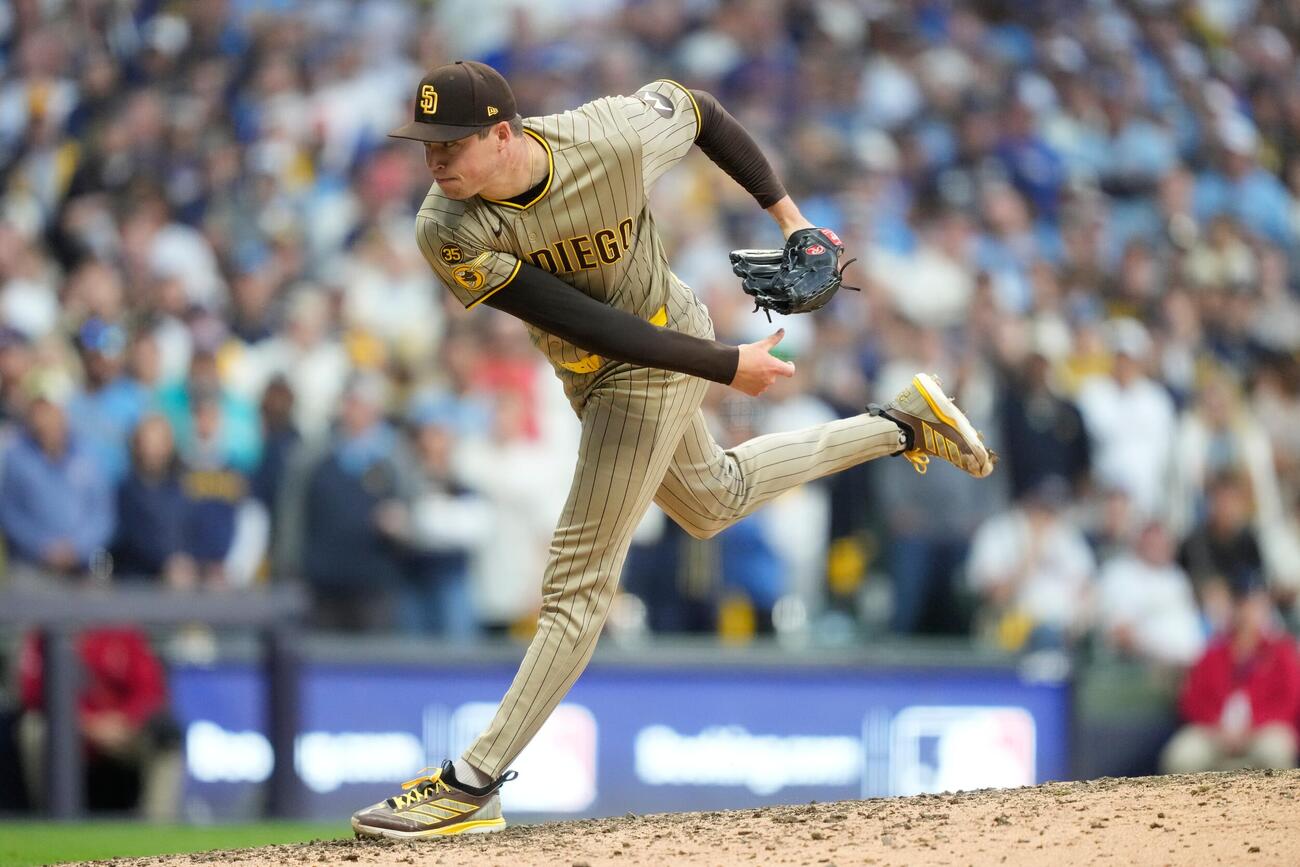 ブルワーズ戦に登板したパドレス・ミラー（AP）