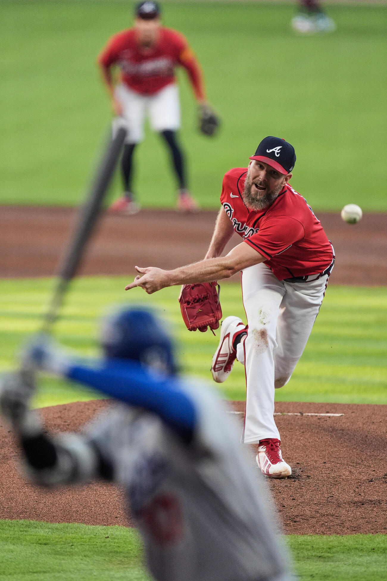 1回、ドジャース大谷と対戦するブレーブスのセール（AP）