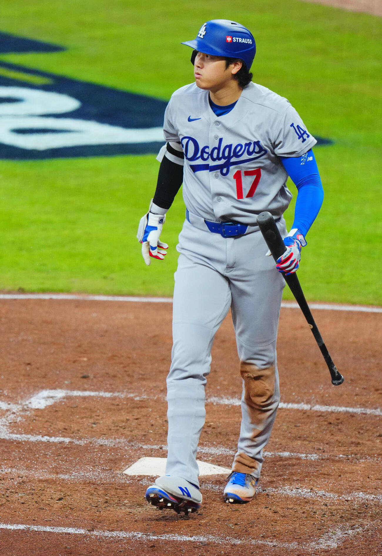 ブレーブス対ドジャース　4回表ドジャース1死、空振り三振に倒れる大谷翔平（撮影・垰建太）