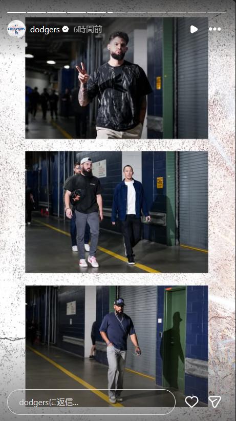 ドジャースの公式インスタグラムから