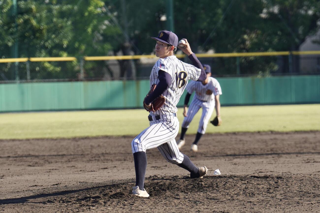 パドレスとマイナー契約を結んだ大産大準硬式野球部の野上（IAA SPORTS提供）