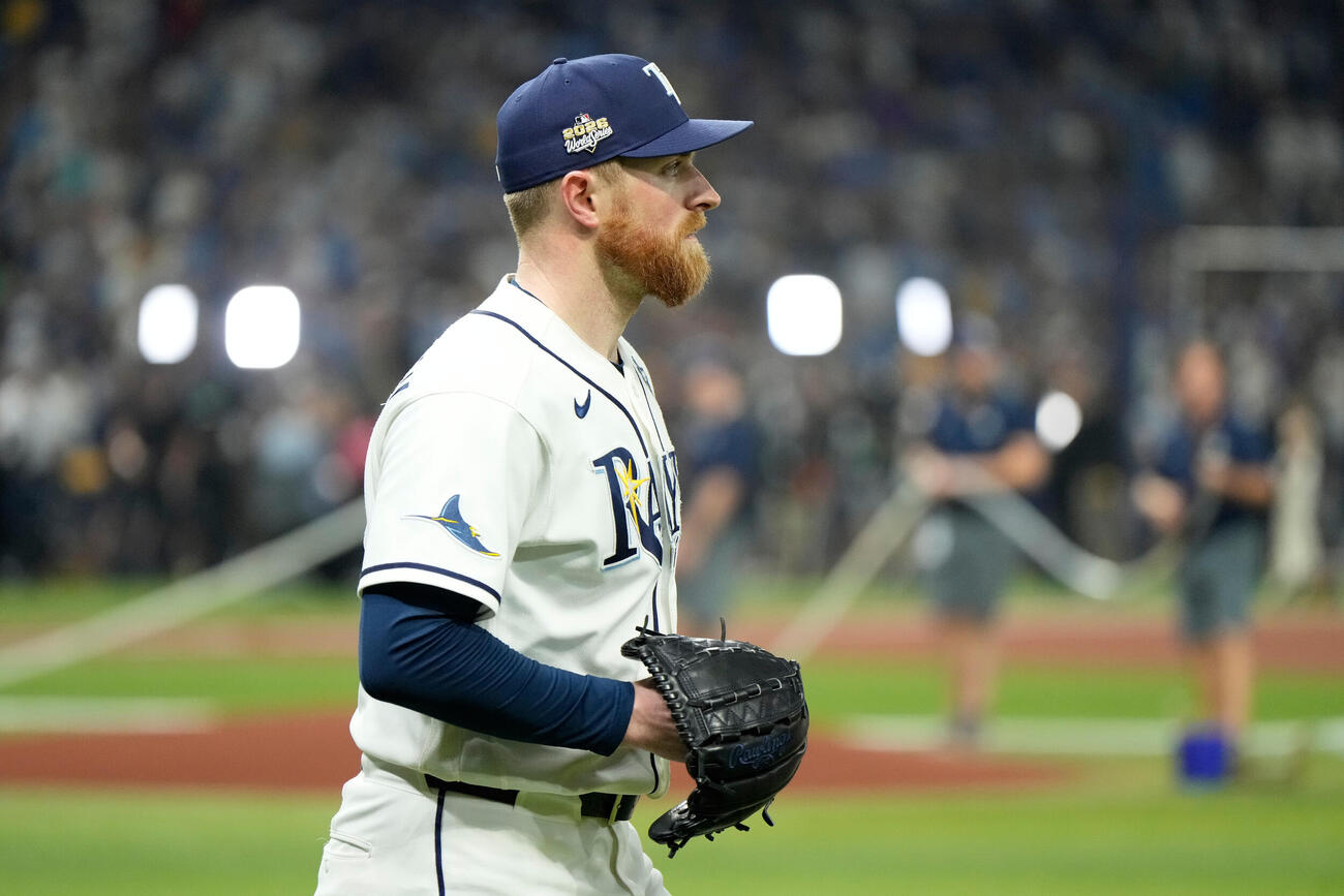 ワールドシリーズ第5戦　先発するレイズ・ラスムセン（AP）