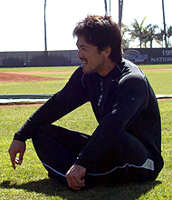 充実した自主トレを送ったアストロズ松井稼頭央（撮影・千葉修宏）