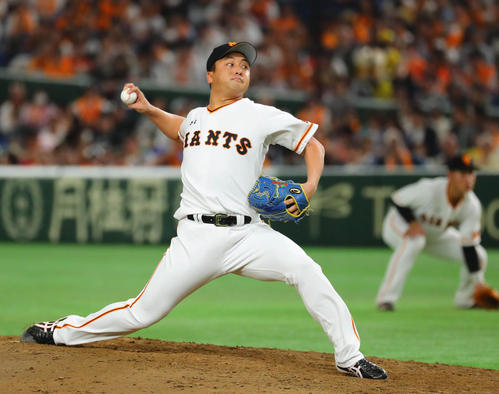 巨人２番手の沢村拓一（撮影・宮崎幸一）