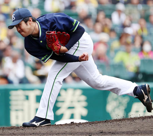 阪神対ヤクルト　阪神戦に先発した由規（撮影・加藤哉）