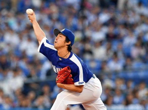 ＤｅＮＡ対中日　先発で力投する中日吉見（撮影・滝沢徹郎）