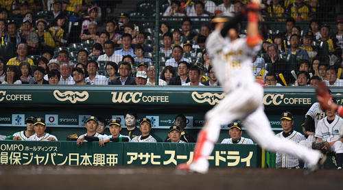 阪神対ソフトバンク　９回裏阪神２死一、二塁、中谷将大が三振に倒れゲームセット（撮影・奥田泰也）