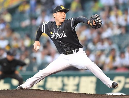 ソフトバンク先発の岡本健（撮影・奥田泰也）